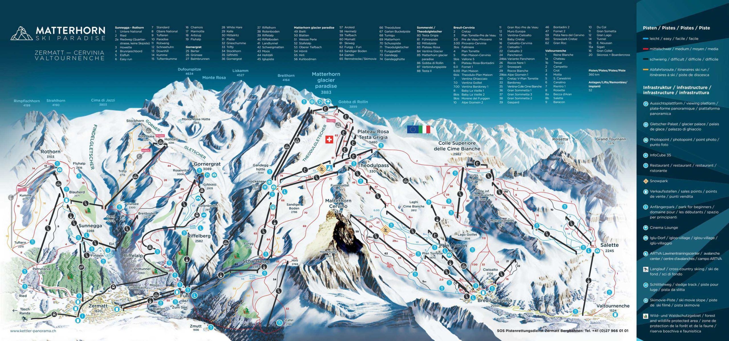 Plan des pistes de Breuil