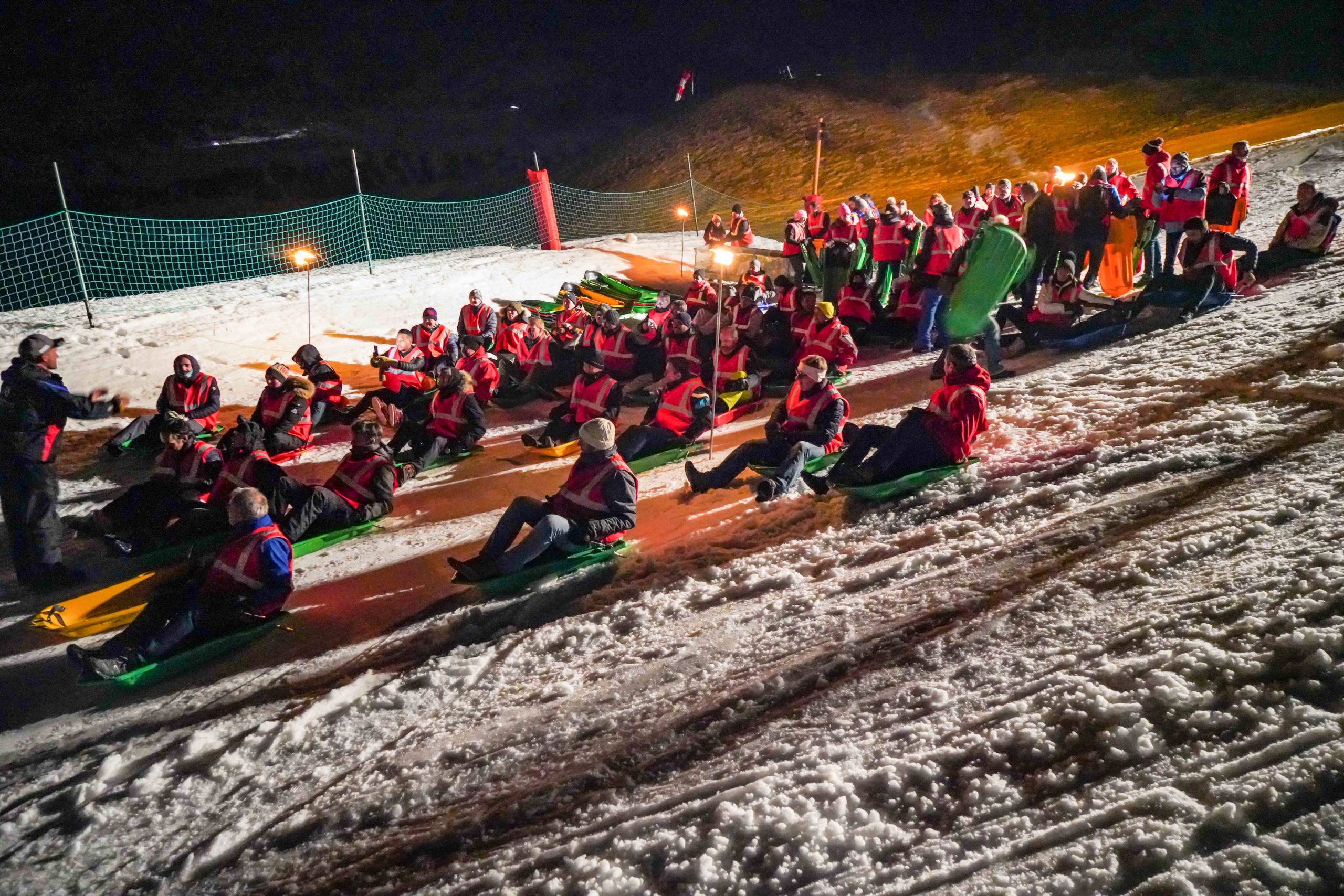 Descente en luge à Courchevel