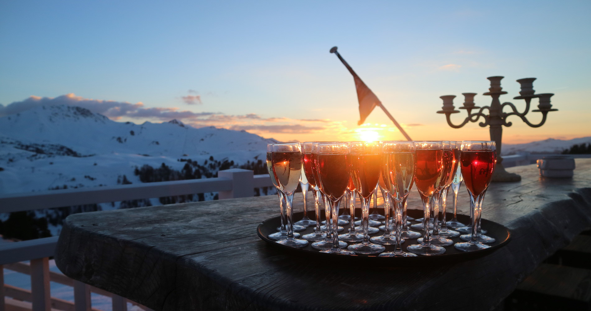 Couché de soleil et apéritif à la Clusaz